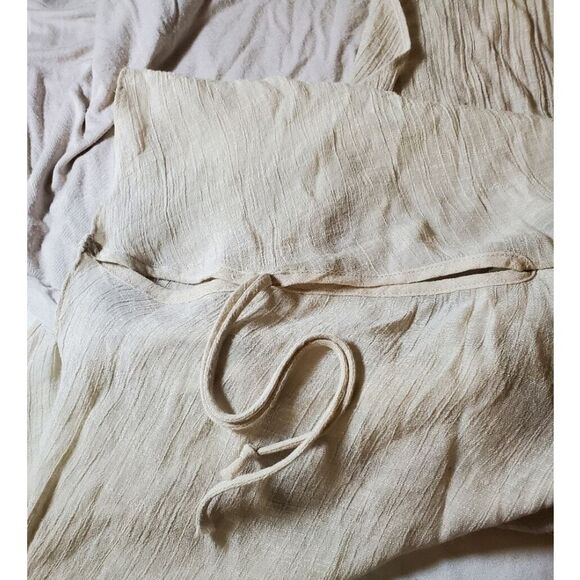 Alyx Womens Tank Top XL Beige Poncho Overlay Crochet Neckline Short Sleeve - Picture 5 of 5